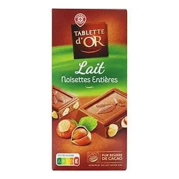 Milk Chocolate Gold Bar Whole Hazelnuts - 200g