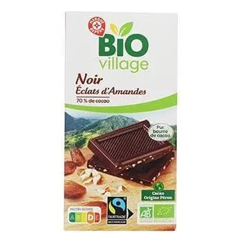 Bio Village Dark Chocolate Almond Perou - 100g