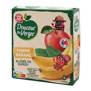 Douceur Verger Compote Gourd Apple Banana Low Sugar 4x90g