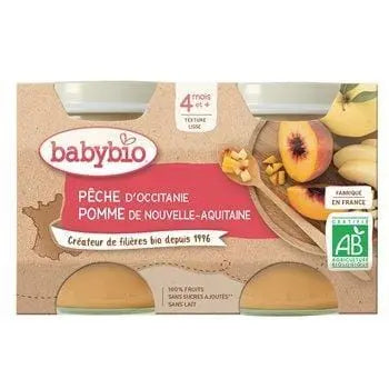 Babybio Small Pot Apple Peach 2x130g