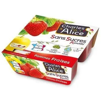 Charles & Alice Strawberry Apple Compotes No Sugar Added 4x97g