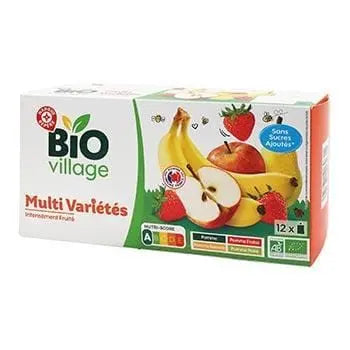 Bio Village Apple Banana Strawberry Pear Compote (12x90g)
