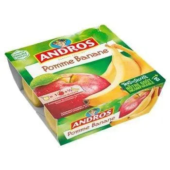 Andros Apple Banana Compotes 4x100g
