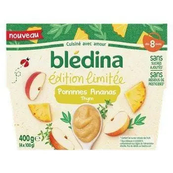 Bledina Puree Apple Pineapple Thyme Limited Edition 4x100g