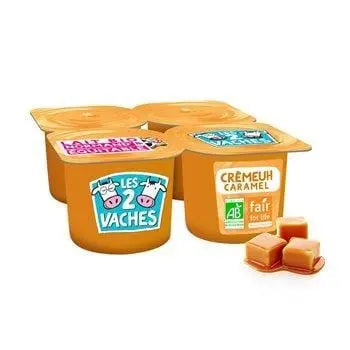 Les 2 Vaches Organic Caramel Cream 4x95g