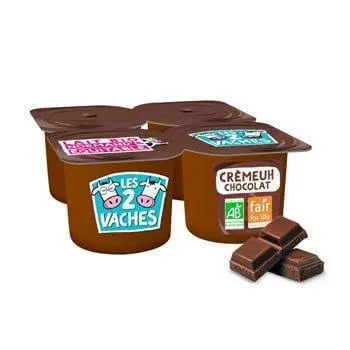 Les 2 Vaches Cremeuh Organic Chocolate 4x95g