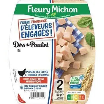 Fleury Michon Chicken cubes from committed breeders (2x75g)