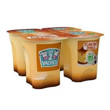 Les 2 Vaches Organic Vanilla Flan 4x100g