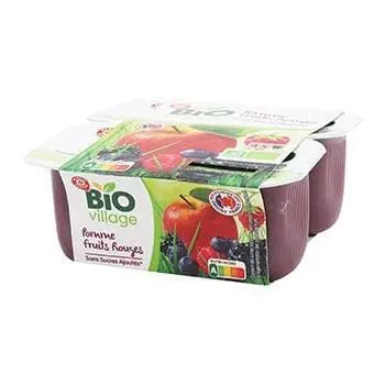 Bio Village Fruit Dessert Apple Red Fruit 4x100g