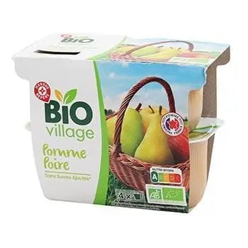 Bio Village Fruit Dessert Apple Pear 4x100g