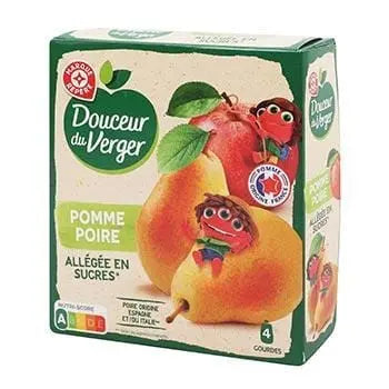 Douceur Verger Apple Pear No Sugar Added Compote 4x90g