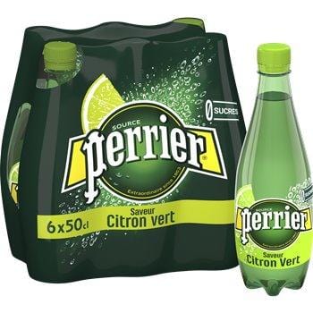 Eau gazeuse Perrier aromatisée Citron vert - 6x50cl