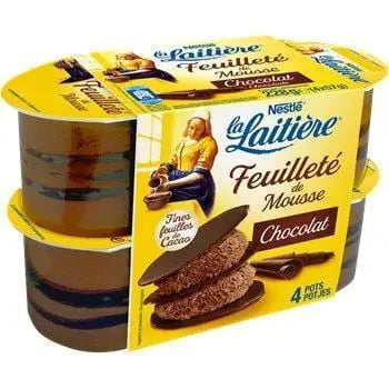 La Laitière Feuilleté Chocolate Mousse 4x57g