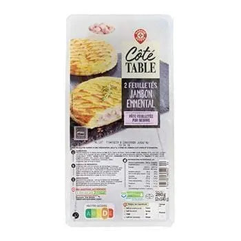 Ham and Emmental puff pastry 2x140g