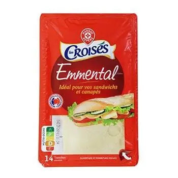 Les Croisés Emmental cheese in slices 200g