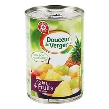 Douceur Verger Cockail Peach Grape Pineapple Pear in Syrup 250g