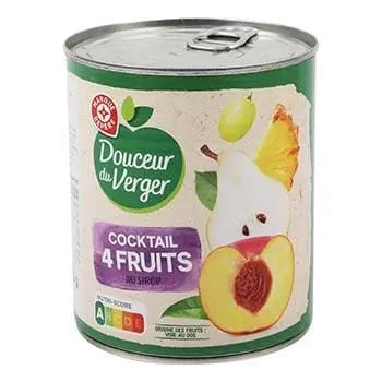 Douceur Verger Cockail Peach Grape Pineapple Pear in Syrup Maxi 500g
