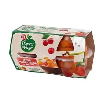 Douceur Verger Peach Cherry in Syrup 4x120g