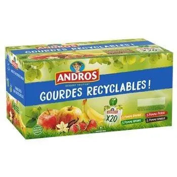 Andros Compote Gourd Panache Apple Strawberry Banana Vanilla 20x90g
