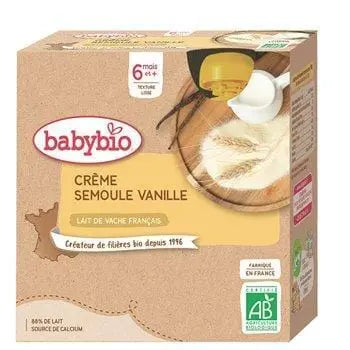 Babybio Gourd Cream Semolina Vanilla 4x85g
