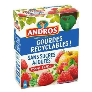 Andros Compote Apple Strawberry No Sugar Added 4x90g