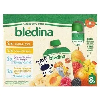 Bledina Pack Multivariety Fruit and Milk 8 x90g
