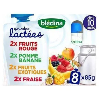 Bledina Pack Strawberry Apple Banana 8x85g