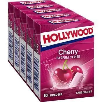 Hollywood Cherry Gum Sugar Free Box 5x14g