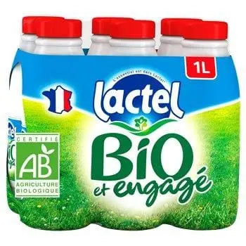 Lactel Organic Whole Milk 6x1L