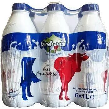 1L Bottled semi-skimmed milk Faire France - 6x