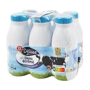 Délisse UHT semi-skimmed milk - Bottle - 6x50cl