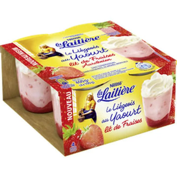 La Laitiere Liegeois on a Bed of Raspberry 4x100g