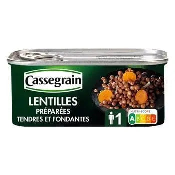 Cassegrain Cooked Lentils Carrots Onions 130g