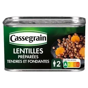 Cassegrain Cooked Lentils Carrots Onions 265g