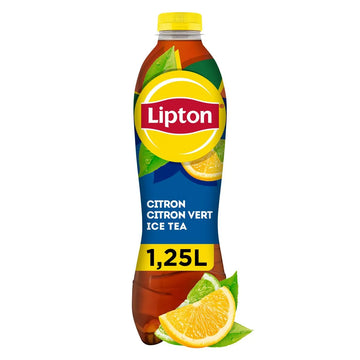 Lipton Citron Ice Tea bottle on a white background