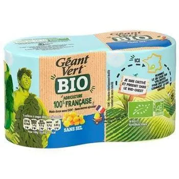 Geant Vert Organic No Sugar Added Corn (x2) 280g