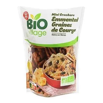 Bio Village Mini Emmental Squash Seed Crackers 110g