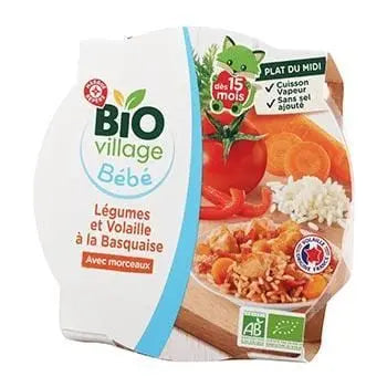 Bio Village Baby Plate Vegetables Poultry Basquaise 250g