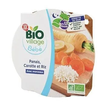Bio Village Baby plate Parsnips Carrots Rice 12 months 230g