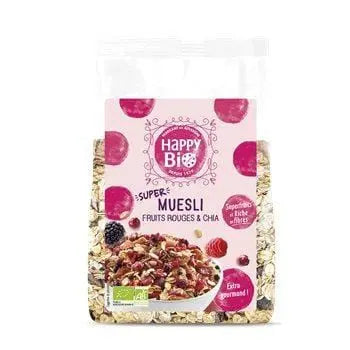 Happy Organic Chia Seed Muesli with Red Fruits 375g