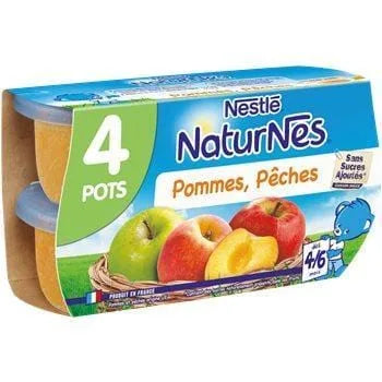 Purée de fruits Naturnes Pommes Pêches - 4/6 mois 4x130g