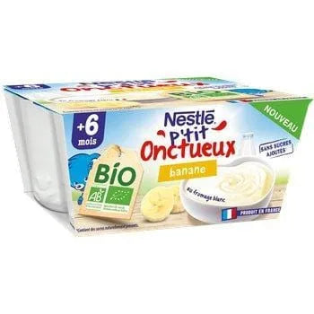Nesle Ptit Onctueux Bio Banane  4x90g