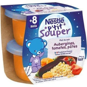 Nestlé Ptit Souper Aubergines Pates Tomates 2x200g