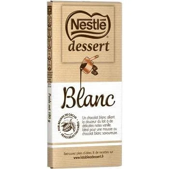 Chocolat Pâtissier Nestlé Dessert : Chocolat blanc - 180g