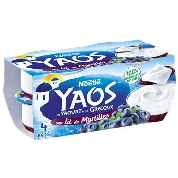 Nestle Yaos Greek-Style Blueberry Yogurt 4x125g
