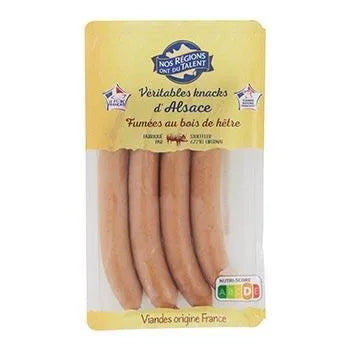 Véritables Knacks d'Alsace Nos Régions ont du Talent 260g