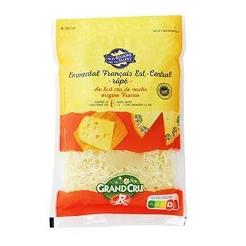 Emmental râpé IGP Est-Central Nos régions ont du talent 200g