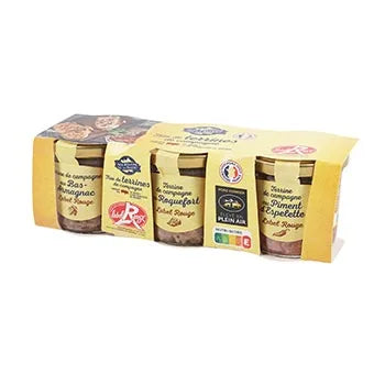 Nos Regions Trio Terrines de Camapagne Roquefort Piment D'espelette Armagnac 270g