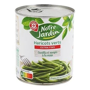 Haricots verts Notre Jardin Extra fins - 440g
