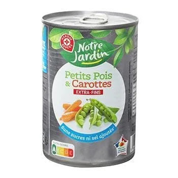 Petits pois Notre Jardin Carottes Sans sel ajouté - 265g